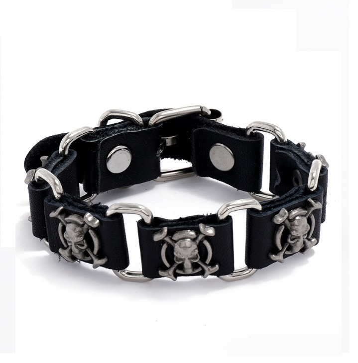 Skull PU Leather Bracelet For Men